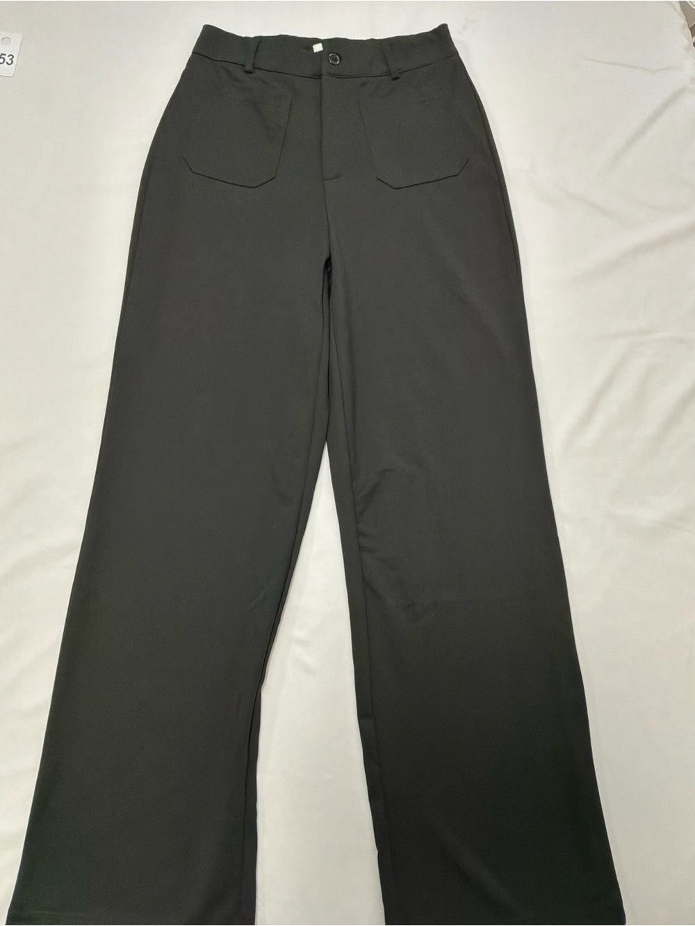 HALARA Black Wide-Leg Trousers with Front Patch Pockets